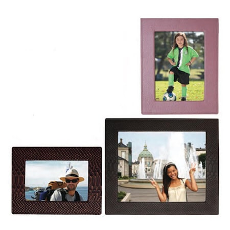 8 X 10 In. Square Edge Leather Frame - Wine